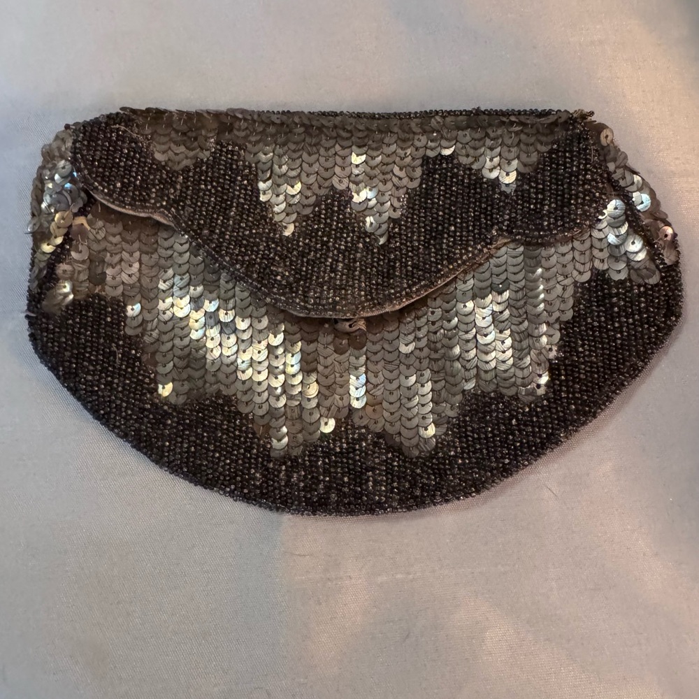 SEQUIN CLUTCH PURSE ANTIQUE MADE IN FRANCE